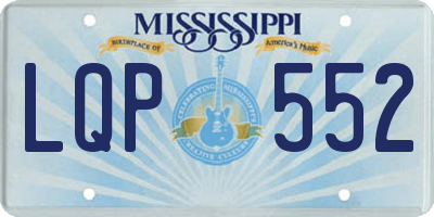 MS license plate LQP552