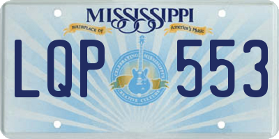 MS license plate LQP553