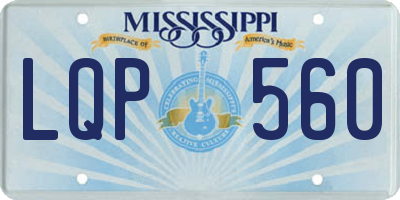 MS license plate LQP560