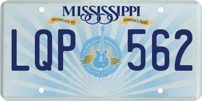 MS license plate LQP562