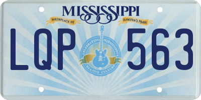 MS license plate LQP563