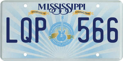 MS license plate LQP566