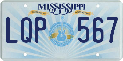 MS license plate LQP567