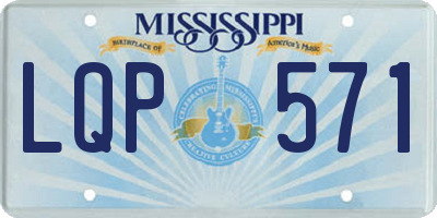 MS license plate LQP571