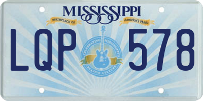 MS license plate LQP578