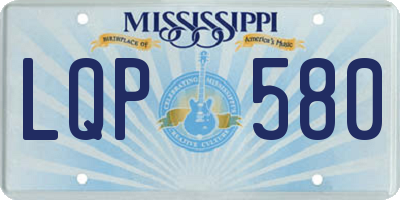 MS license plate LQP580
