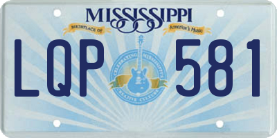 MS license plate LQP581