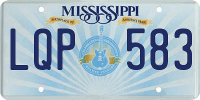 MS license plate LQP583