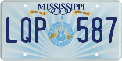 MS license plate LQP587