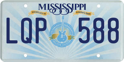 MS license plate LQP588