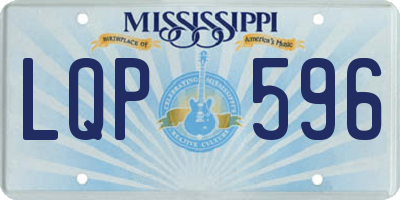 MS license plate LQP596