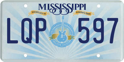 MS license plate LQP597