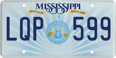 MS license plate LQP599