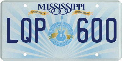 MS license plate LQP600