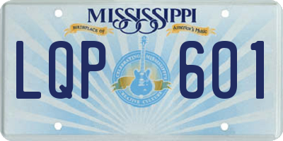 MS license plate LQP601