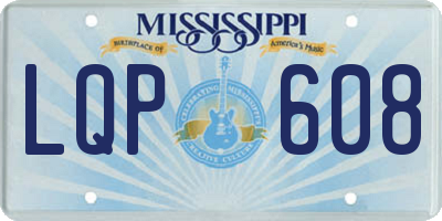 MS license plate LQP608