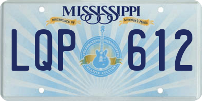 MS license plate LQP612