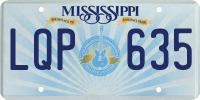 MS license plate LQP635