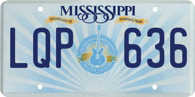 MS license plate LQP636