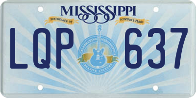 MS license plate LQP637