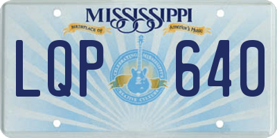 MS license plate LQP640