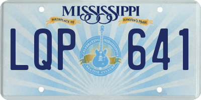 MS license plate LQP641
