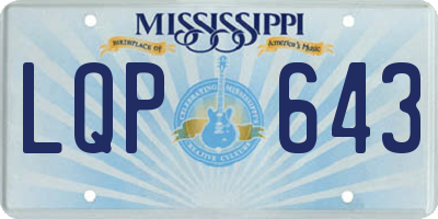 MS license plate LQP643
