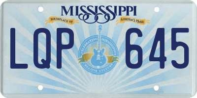 MS license plate LQP645