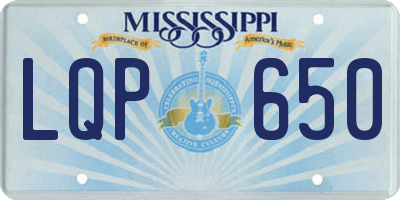 MS license plate LQP650