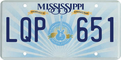 MS license plate LQP651