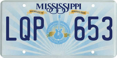 MS license plate LQP653