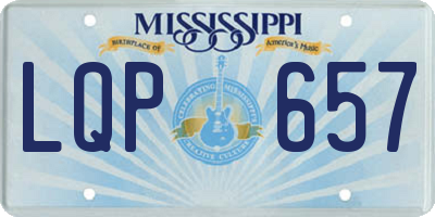 MS license plate LQP657