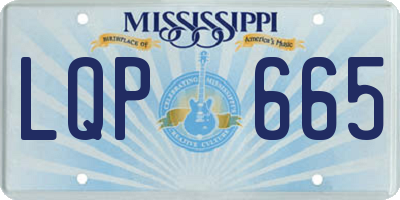 MS license plate LQP665