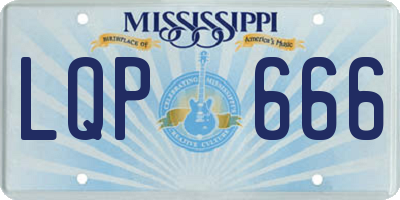 MS license plate LQP666