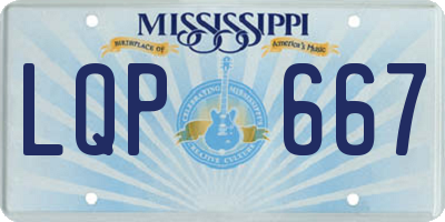 MS license plate LQP667
