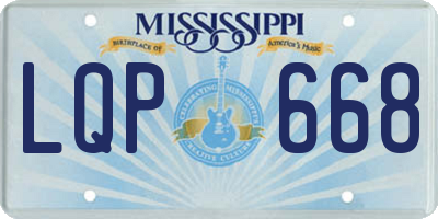 MS license plate LQP668