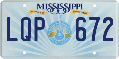 MS license plate LQP672
