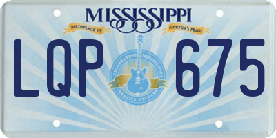 MS license plate LQP675
