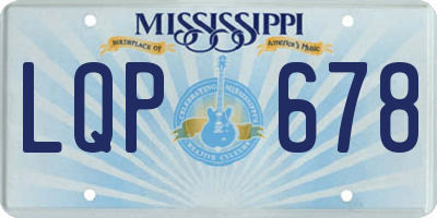 MS license plate LQP678