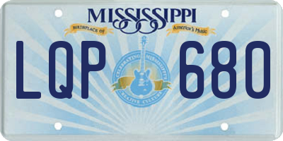 MS license plate LQP680