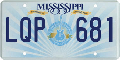 MS license plate LQP681