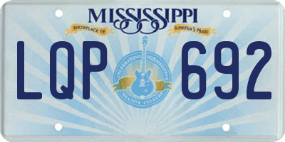 MS license plate LQP692