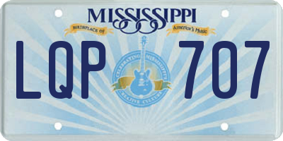 MS license plate LQP707
