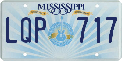 MS license plate LQP717