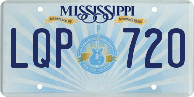 MS license plate LQP720