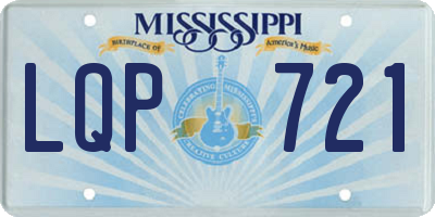 MS license plate LQP721