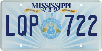 MS license plate LQP722