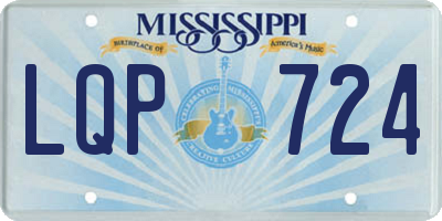 MS license plate LQP724
