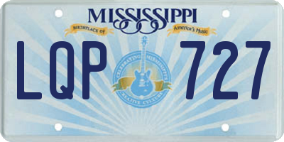 MS license plate LQP727