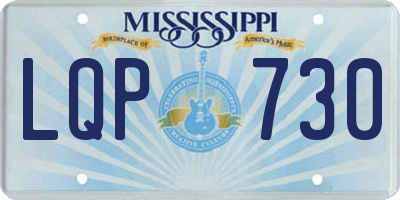 MS license plate LQP730